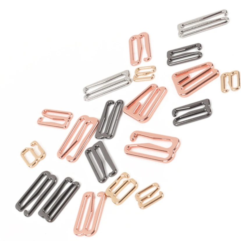 Underwear Accessories Bra Slider 9 Ring Hooks Alloy Metal High Quality Nickel Free 6 8 10 Mm Zinc Alloy Matt Black Bra Buckle