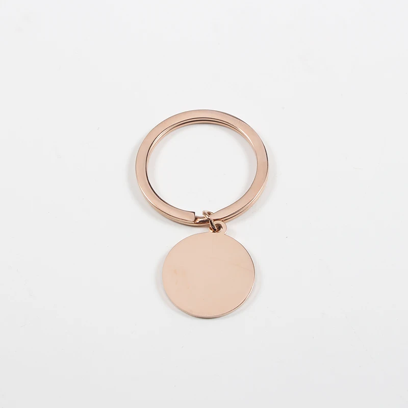 Mirror Polished Cheap Custom Logo Blank Stamp Key Chains Round Charm Keychains