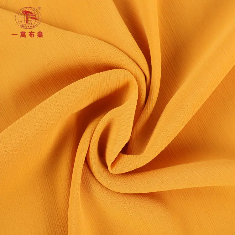 100D polyester crinkle chiffon plain comfortable chiffon fabric