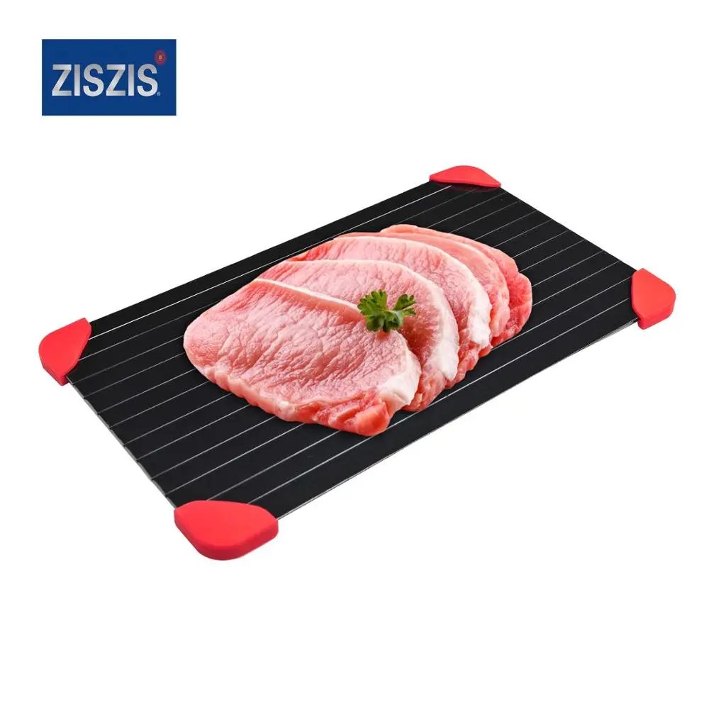 Fast Defrosting Tray Aluminum Thawing with Silicone Meat Rapid