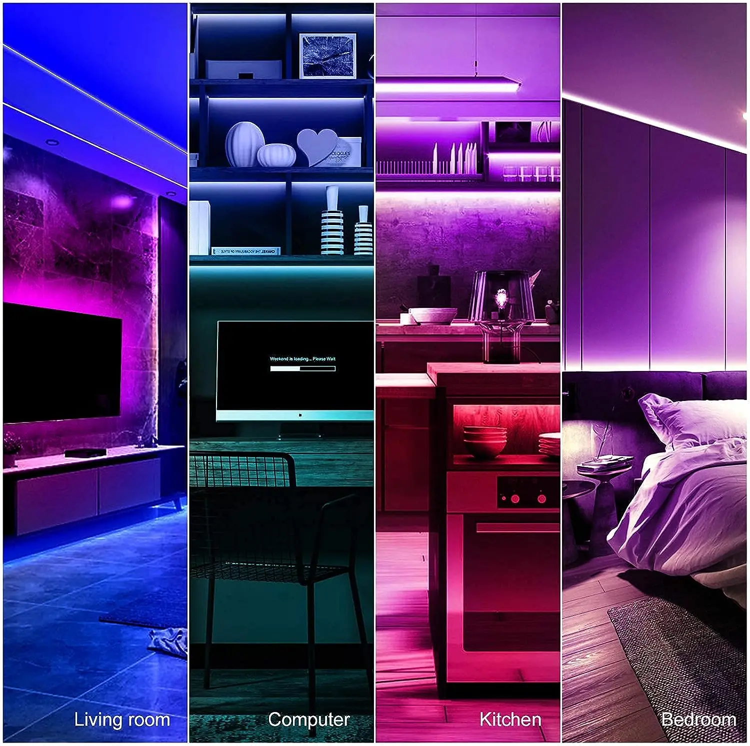 Home Brighter 5M 10M 15M 16 Million Colors Alexa App Controlled Music Lamp Smart WiFi 5050 RGB LED Strip Lights