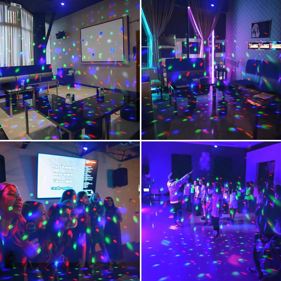 ALIEN Portable Rechargeable RGB Mini Disco Ball Night Light 2IN1 Effect Sound Activated Party Wedding Holiday Car DJ Show Lamp