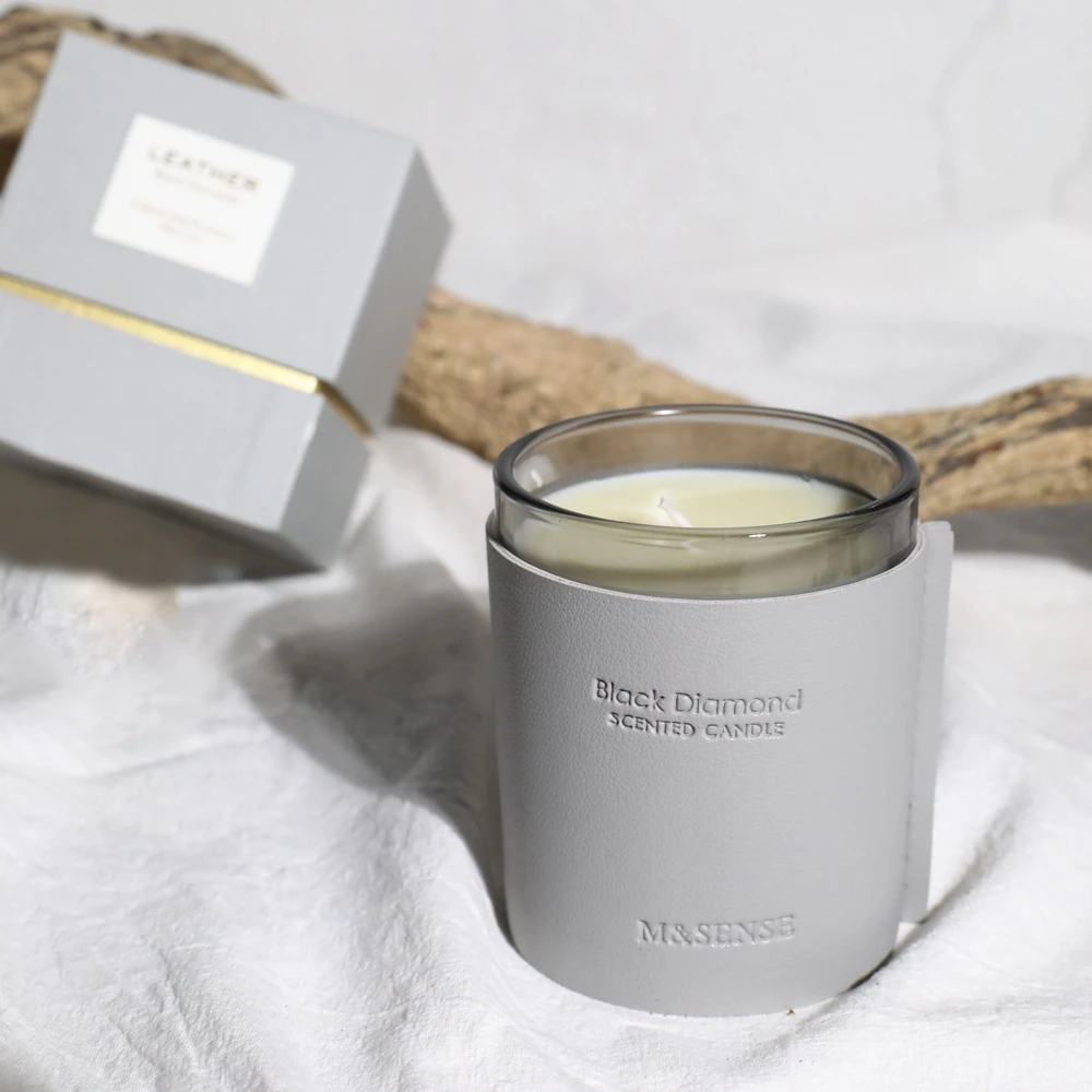 Leather Wrapped Personality Label Custom Logo Multi Scents Luxury Soy Wax Scented Candle