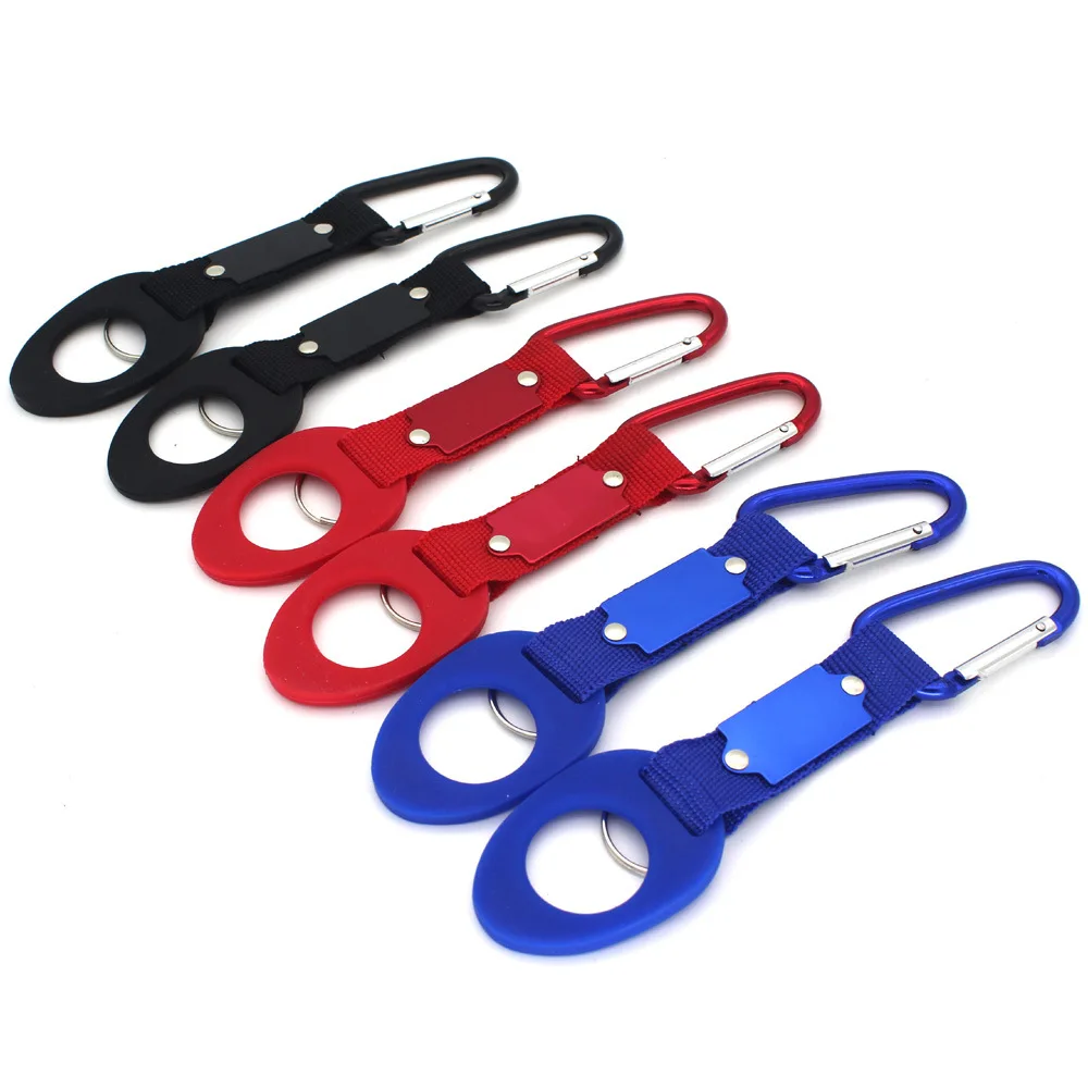 Hot Sale Silicone Hanging Water Bottle holder carabiner Hiking Camping Water Bottle Clip