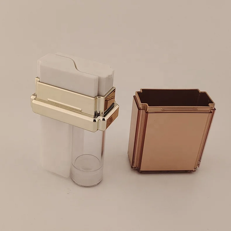 Квадратный двухкамерный комбинированный насос для безвоздушного лосьона и небезвоздушный распылитель, пластиковая бутылка 20 + 40 мл или 30 + 60 мл