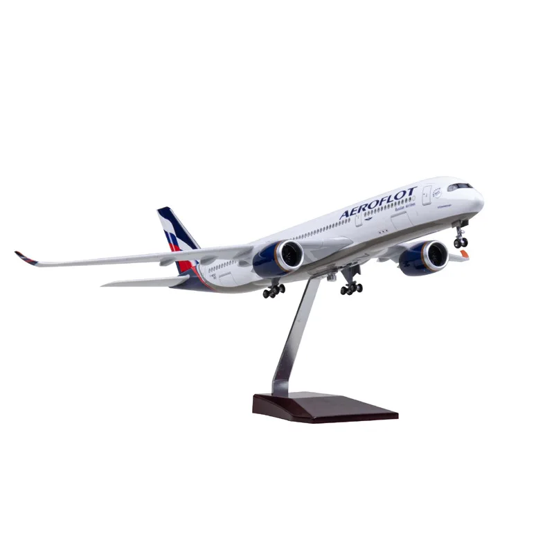1/142 Scale 47CM Aeroflot Airbus A350 Airlines Large Passenger Aircraft Diecast Resin Model Collection Decoration Presents