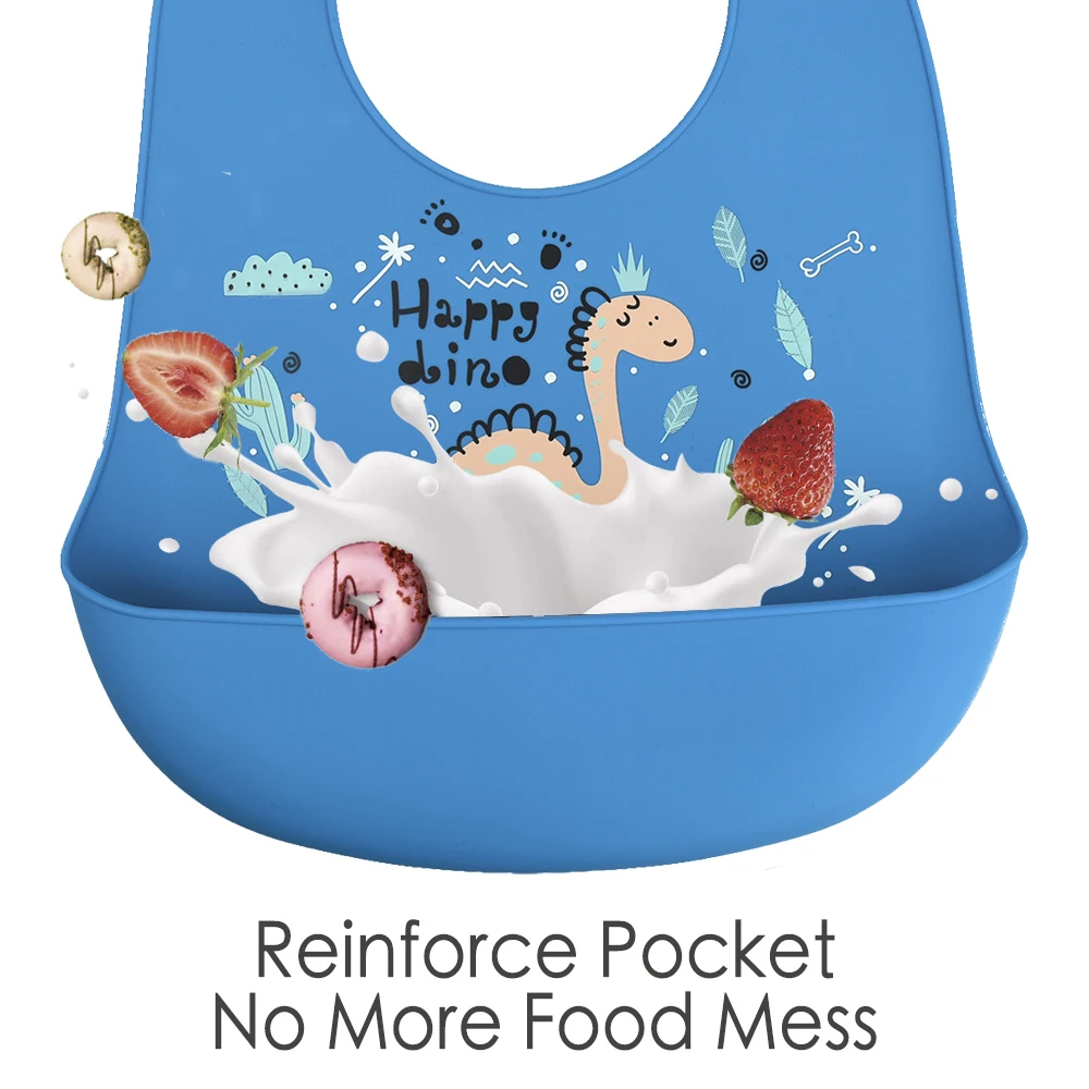 Factory wholesale silicone baby bibs cartoon animal mushie  baby custom silicone bib