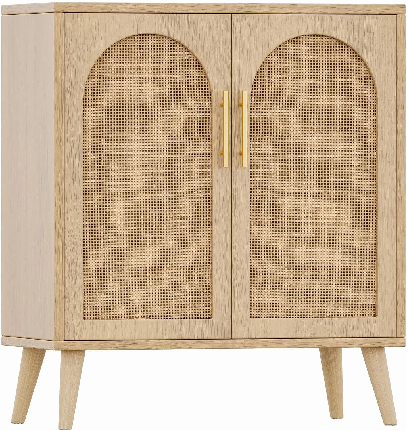 Rattan Weaving 2 Door cabinet and Adjustable Shelves cabinet in Living room and bathroom