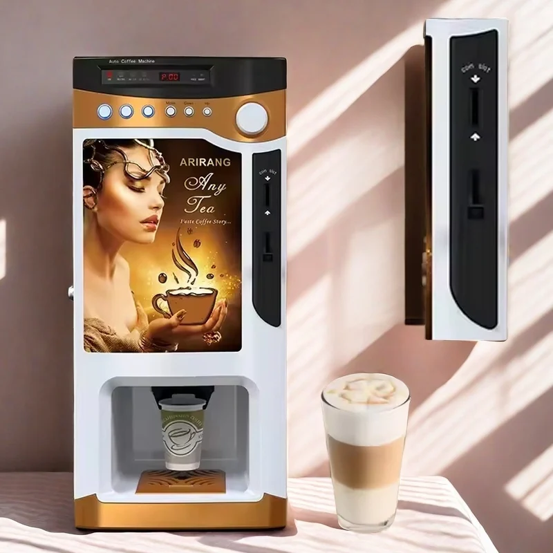 3 ароматизатора Smart Полностью Автоматическая оплата монет горячий чай Кофеварка мгновенный кофе торговый автомат
