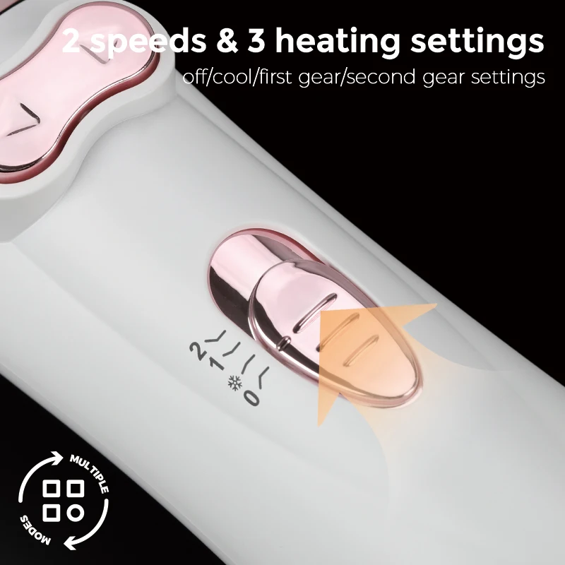 360 Degree Rotating Hair Curling Brush with Removeable AdjustableTemperature Hot Air Hair Comb