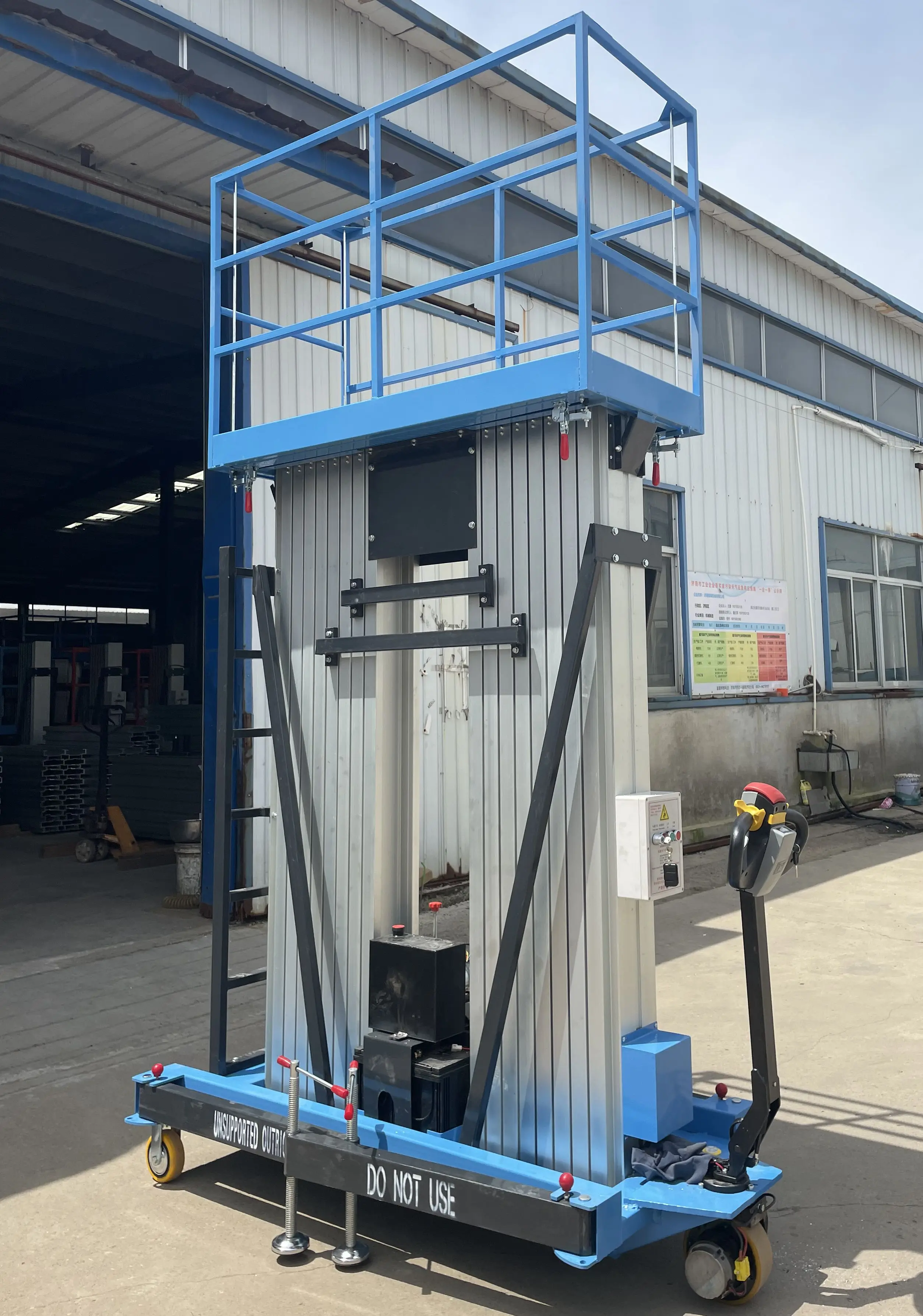 4m 5m 6m 7m 8m 10m 12m 18m Aluminum single mast aerial maintain work cage electric lift platform man lift