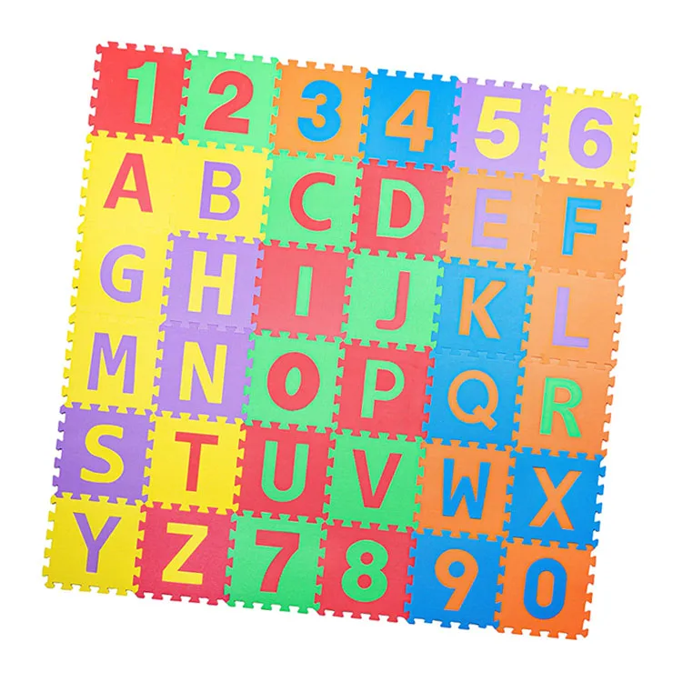 EVA Foam Alphabet Play Mat Interlocking ABC Mats Ideal for 3D Puzzle Building Blocks