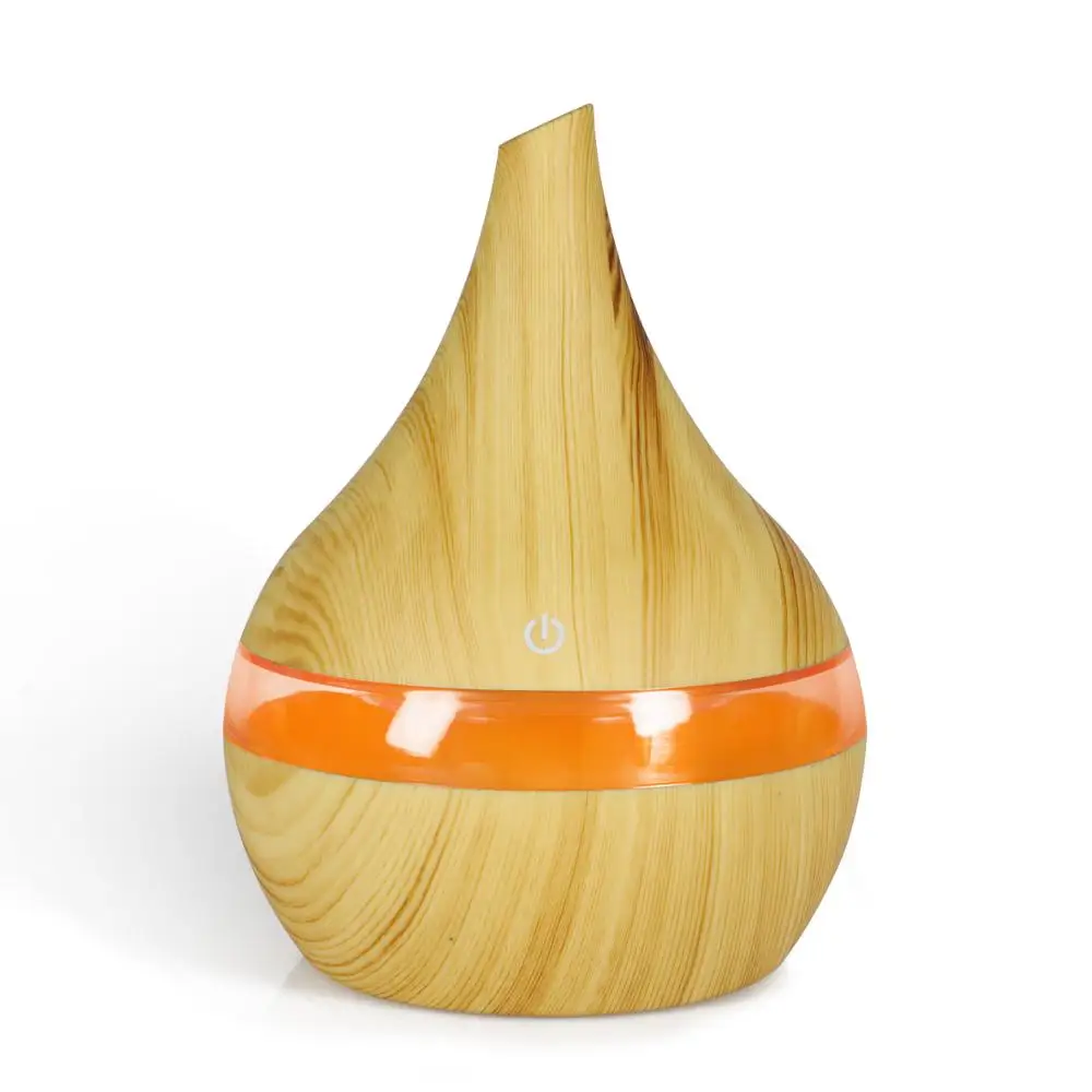 Best Seller 300m Mini Wood Grain Aroma Diffuser  with 7 LED colors usb Humidifier for travel / home / office