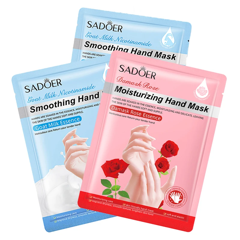 SADOER OEM factory Goat Milk Niacinamide care skin moisturizing hand mask peeling nourishing hand & feet mask