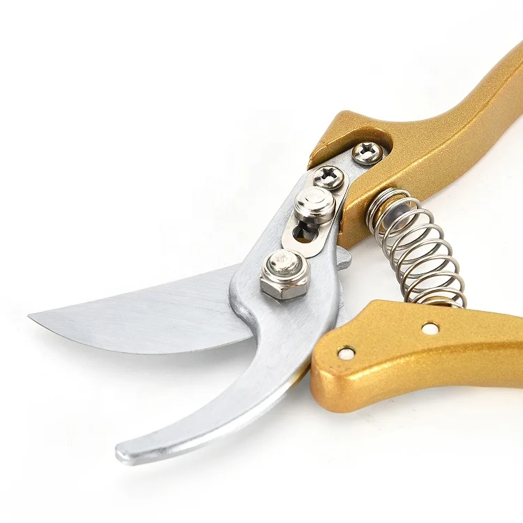 Golden Handle Tree Trimmers Secateurs Hand Clippers Garden Scissors Fruit Picking Shears