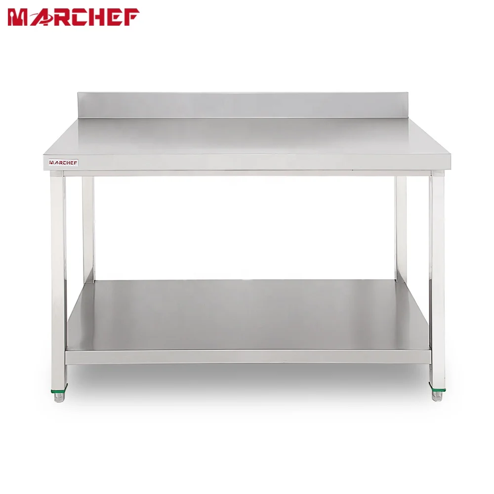 OEM customized Industrial restaurant kitchen stainless steel food prep square tube working table