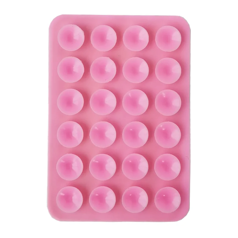 2024 Rectangle Silicone Mobile Cell Phone Suction Cup Adhesive Hands Free Holder for Selfies and Videos Non Slip Sucker Mat Pad