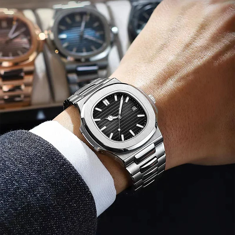 Hot Sale Luxury Watch for Men Business Waterproof Male Luminous Date Stainless Steel Quartz Watches Montres Pour Hommes