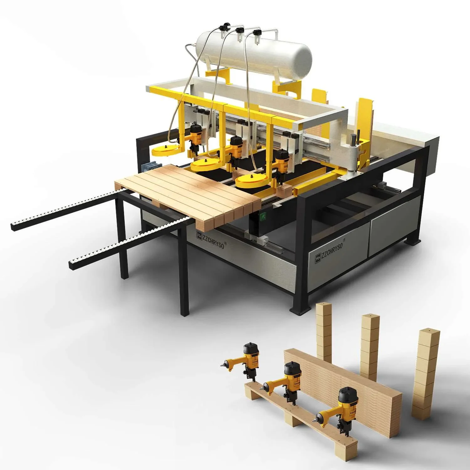 Automatic pallet nailing machine pallet feet assembly machine for your Euro Pallet