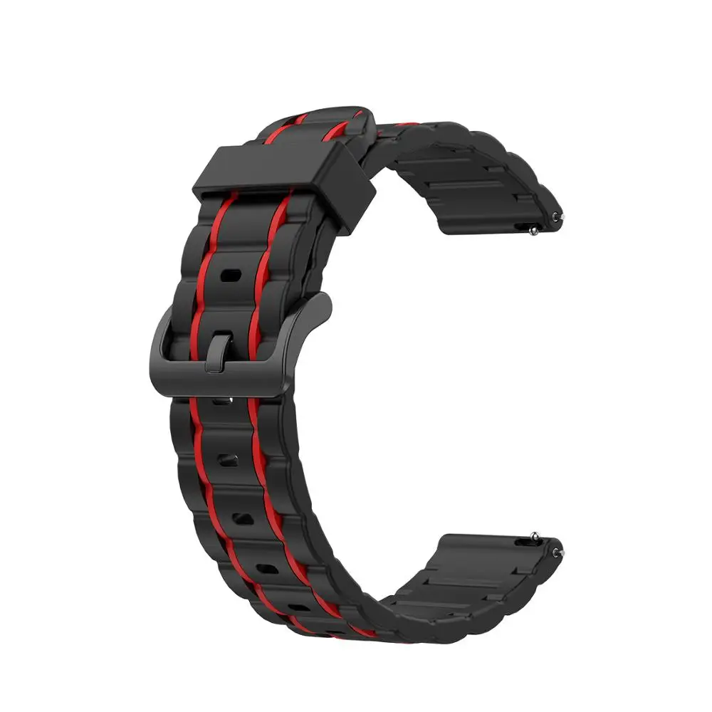 Leisure time Rubber Soft Accessory Replacement Silicone 20mm 22mm Strap Band For Samsung Galaxy Watch 3
