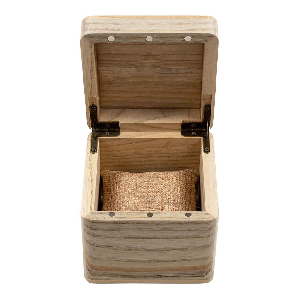 Wholesale Price Customized Logo Gift Box for Wood Watch 10mm Diameter Natural Ovate Catalpa Wooden Box Including Pillow