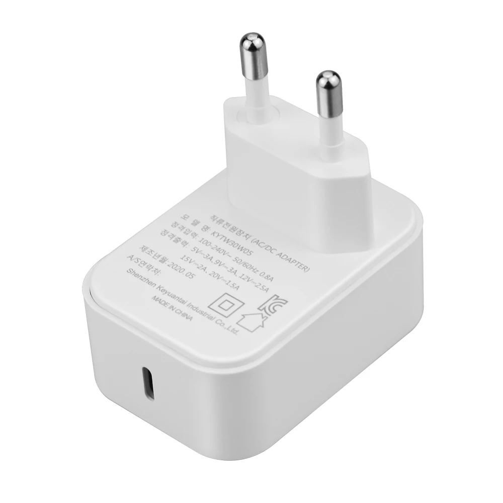  USB-C PD 30W 5V3A 9V3A 12V2.5A 15V2A 20V1.5A Тип C настенное зарядное устройство для цифровых устройств мобильного телефона зарядный кабель с