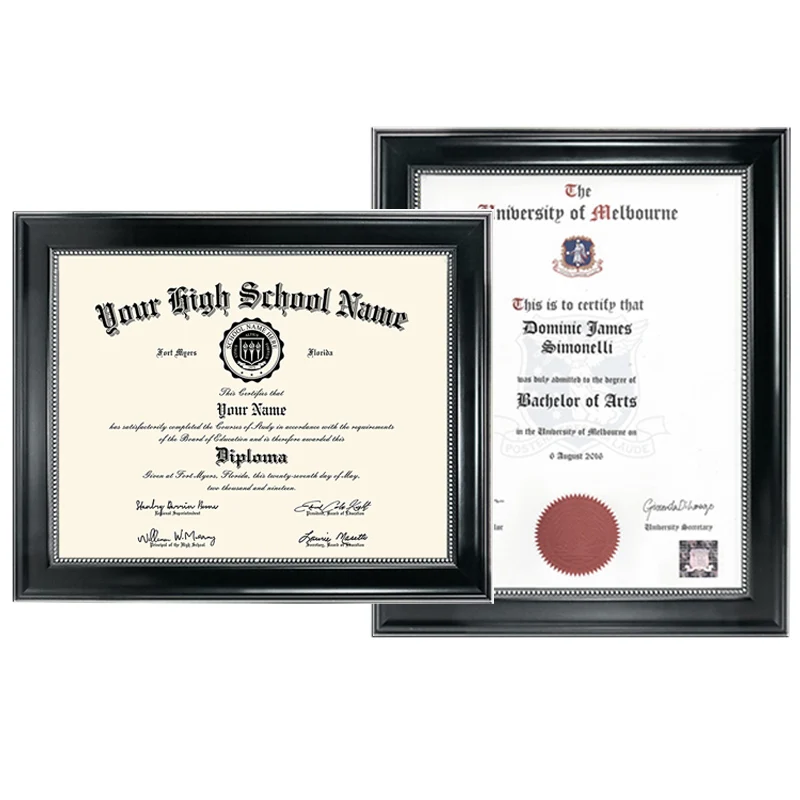 Mondon Custom Eco-friendly A4 8.5x11 11x14 Certificate Frame Document Multi-color Graduation Diploma Frame