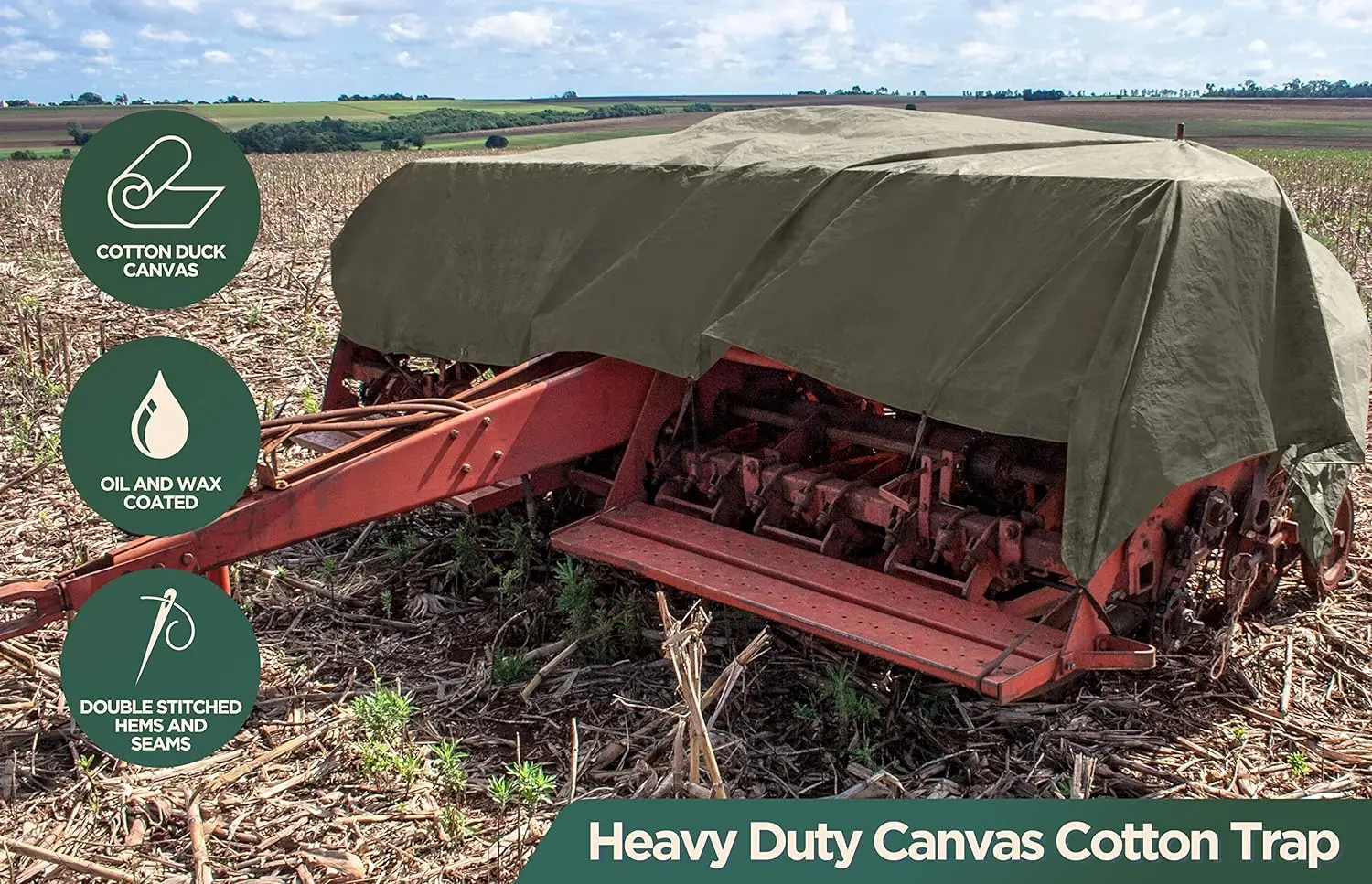 YJ Brand Canvas Tarp 12oz  Heavy Duty Water Resistant