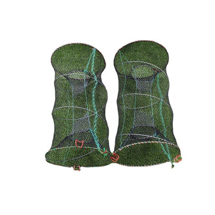 Pe/nylon Long Trap Fishing Monofilament Cage Cast Cage Fishing Farming Nets Sale Shrimp Trap Green Crabs Traps for River Fishing