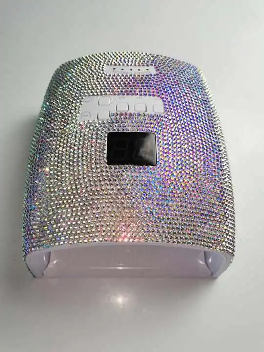 Wholesale New Bling rhinestone wireless battery charging nail uv lamp 66w rechargeable nail lamp cordless nail baking light tool