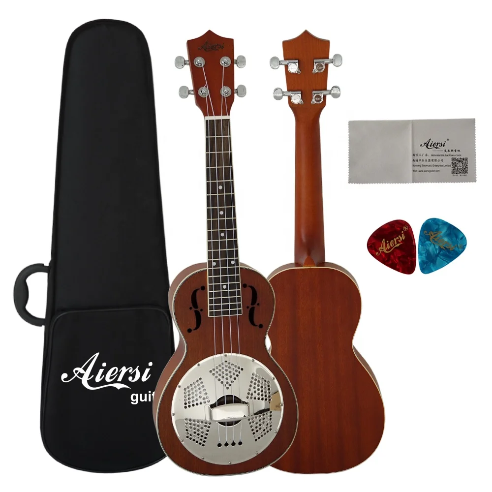 High grade quality Aiersi brand Mahogany Body 23 Inch Concert Resonator Ukulele China factory made wholesale price string music