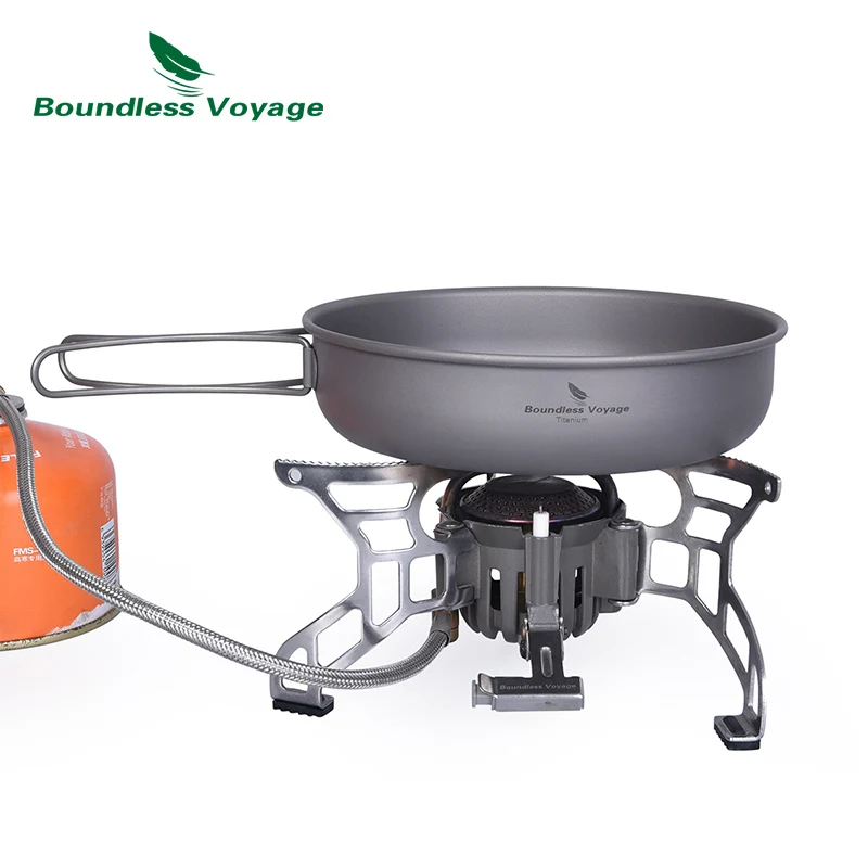 Boundless Voyage Outdoor Camping Non Stick Frying Pot Ultralight Titanium Fry Pan Hiking Picnic Cooking Portable Frying Pan
