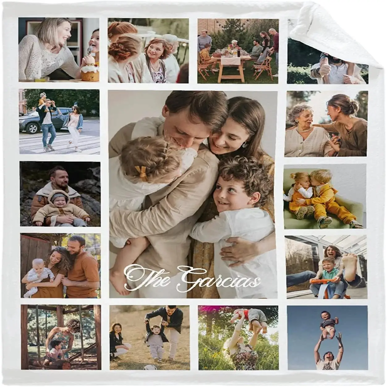 Custom Blanket with 15 Photos Love Family Memories Personalized Picture Throw Blanket with Text Gift
