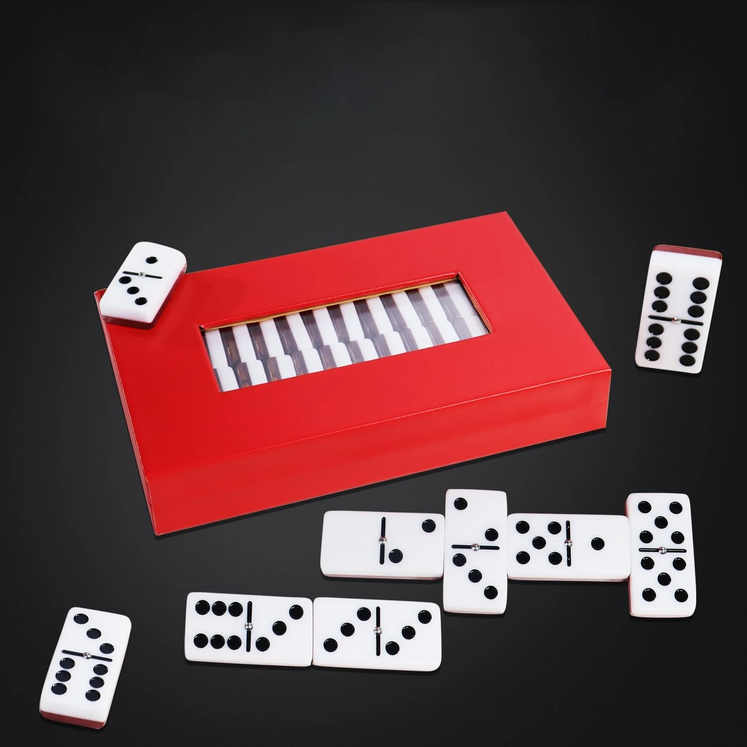 Customize 28Pcs Standard Dominos Set Games for Classic Strategy Table Game Ideal for 2-4 Players Two-toned Dominoes Block