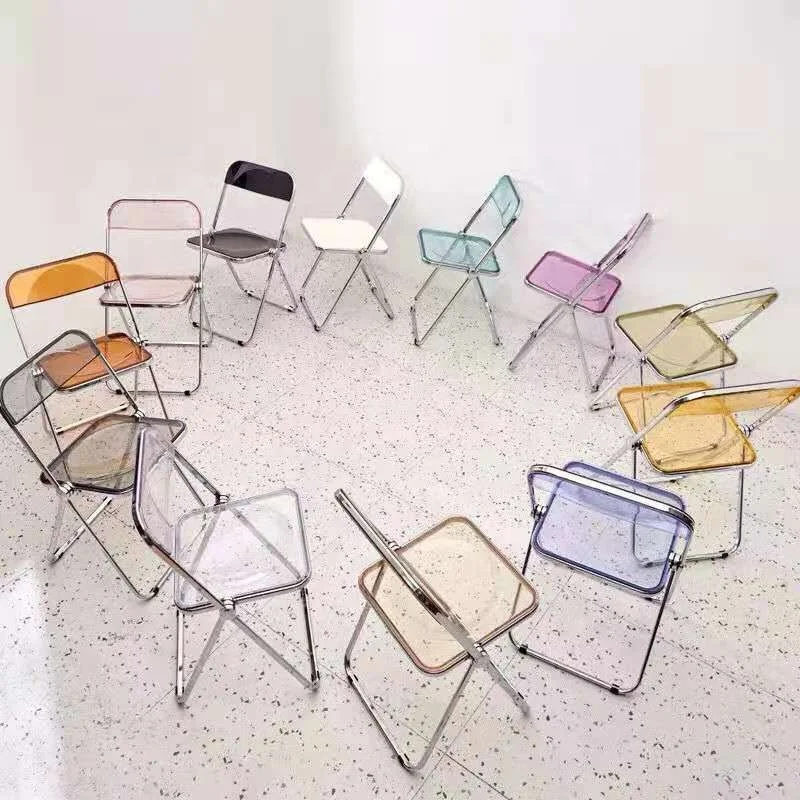 Portable modern livingroom Chair  Transparent Folding Chairs clear acrylic folding chairs