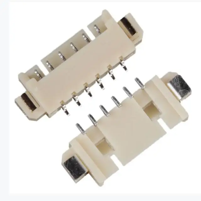 LCP material 6pin 1.25mm SMT right angle type PCB wafer connector ,tin plated , tape&reel packaging