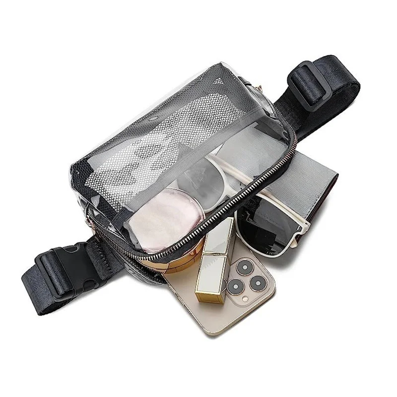 Christmas Gift Clear Crossbody Fanny Pack Stadium Approved for Concerts Events Recycled PVC TPU Running Waist Belt Bag Custom