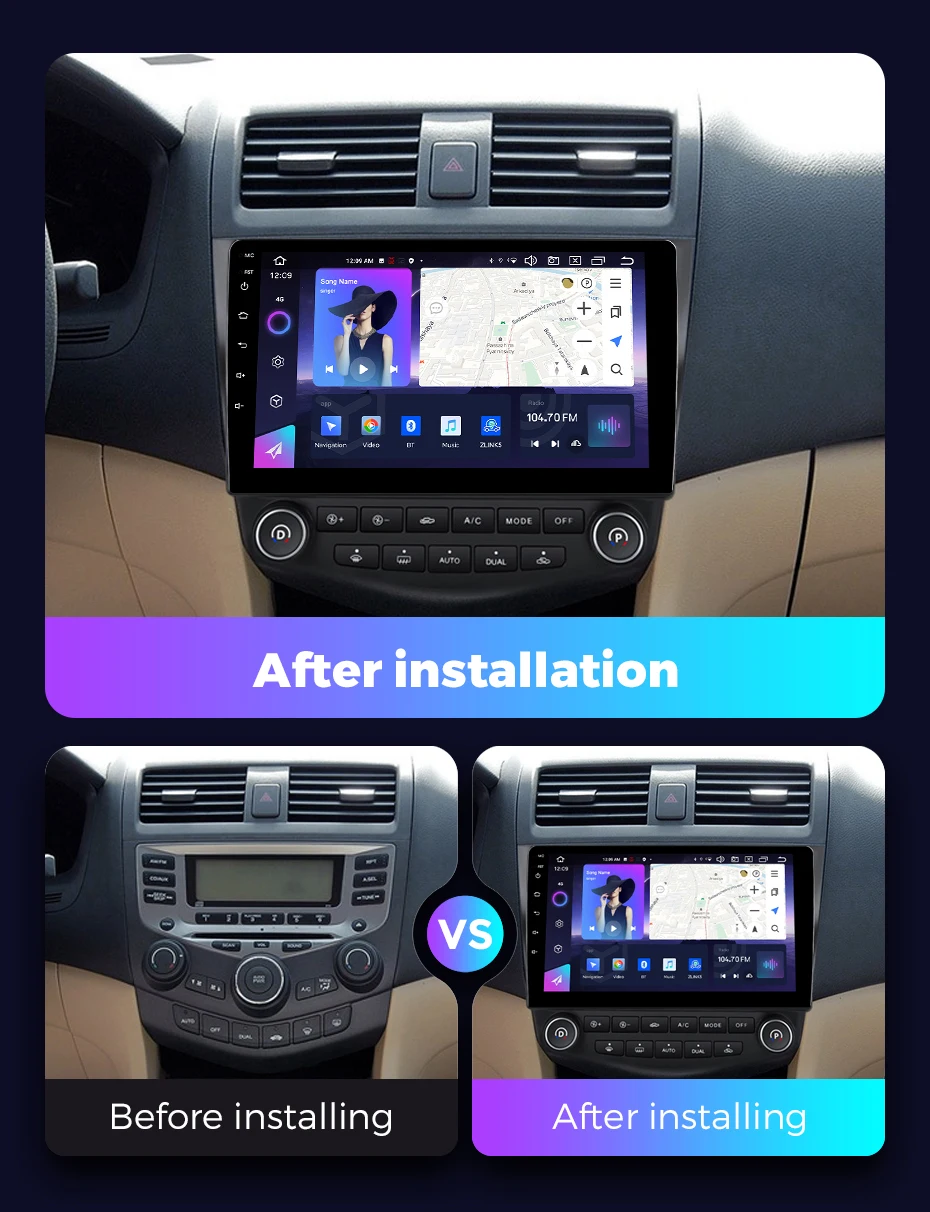 NaviFly NF новейший Android Автомобильный видео qled сенсорный экран для Honda Accord7 2003-2007 поддержка полного выхода AV