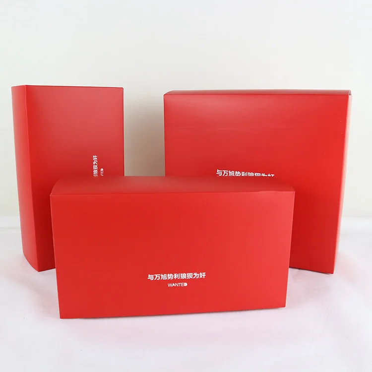Custom Printing Color 400G Red Paper Cardboard Folding Box With Logo Printed