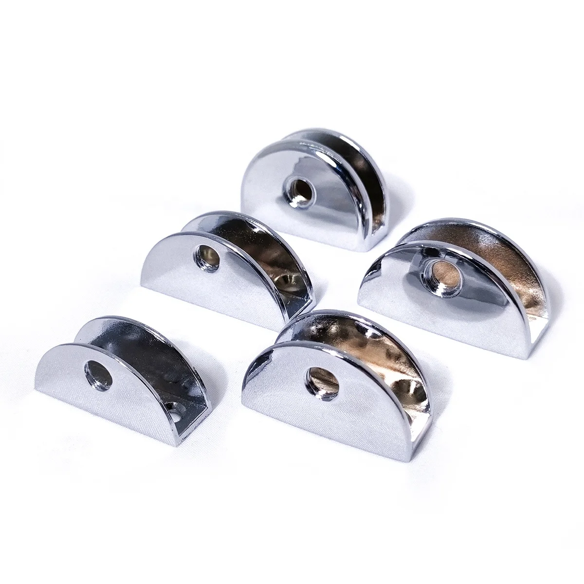 Stainless Steel Hardware Accessories Half Round Glass Clamp Clip for Shower Glass Shelf Bracket Stainless Steel Glass Clamp