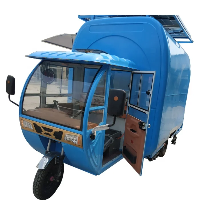 solar panel 3 wheels Electric mobile tricycle food truck food cart
