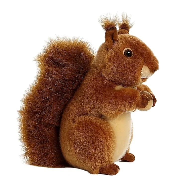 Cute custom stuffed brown stuffed animal plush squirrel toy