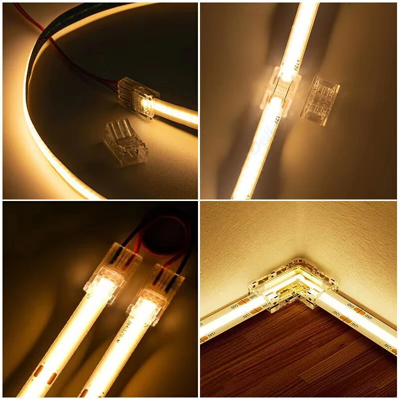 5MM 8MM 10MM Seamless Plastic Board to Board to Wire 12V 24V 2Pin Connecting Strip Light Solderless