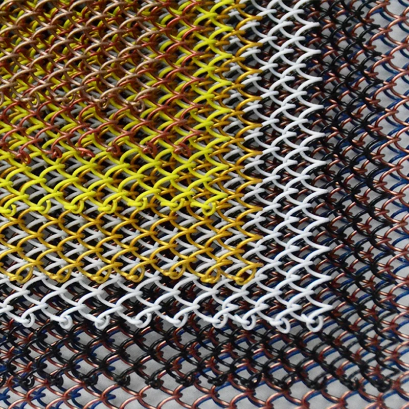 Decorative bronze Stainless Steel Chainmail Ring Metal Mesh Curtains