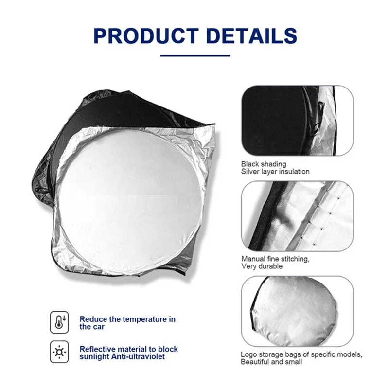6pcs/Set Car Windshield Sunshade for Side Windows Protection From Sun UV Rays & Heat with Storage Pouch Window Sun Blocker