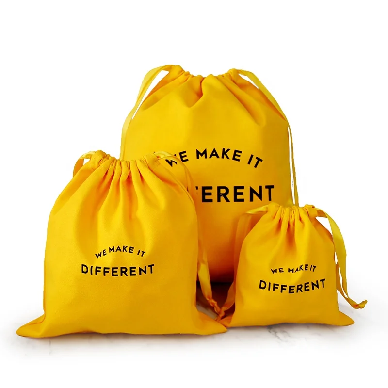 Hot selling small custom logo linen soft cotton drawstring dust packing pouch bag for shoes