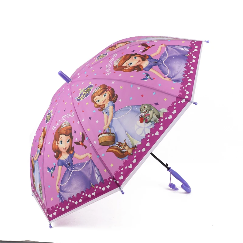 High Quality Fashion Cartoon Kid Umbrella Children Secure Edging Sunshade Rainproof Cute Handle Straight