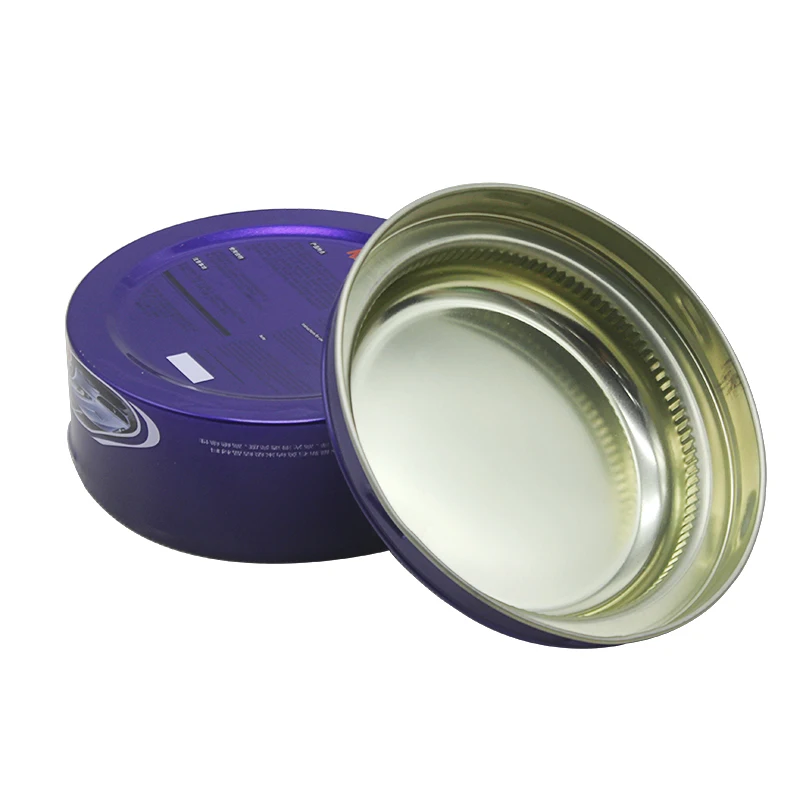 Factory directly sale custom logo metal round empty wax tin can box container