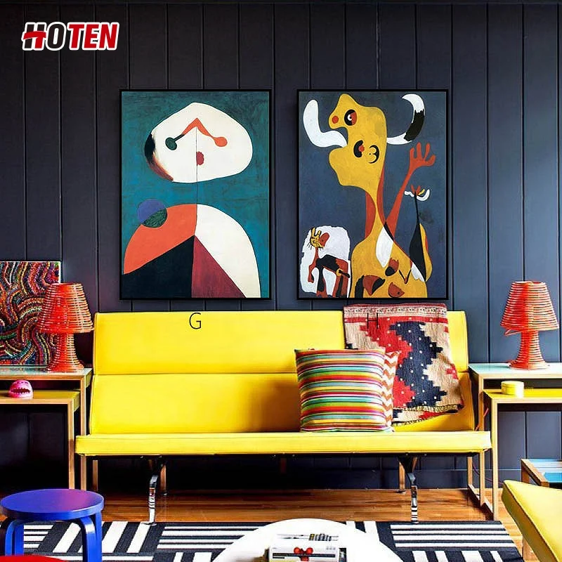 Surrealist Milo famous painting hand-painted oil painting modern minimalist abstract cartoon creative decorative painting