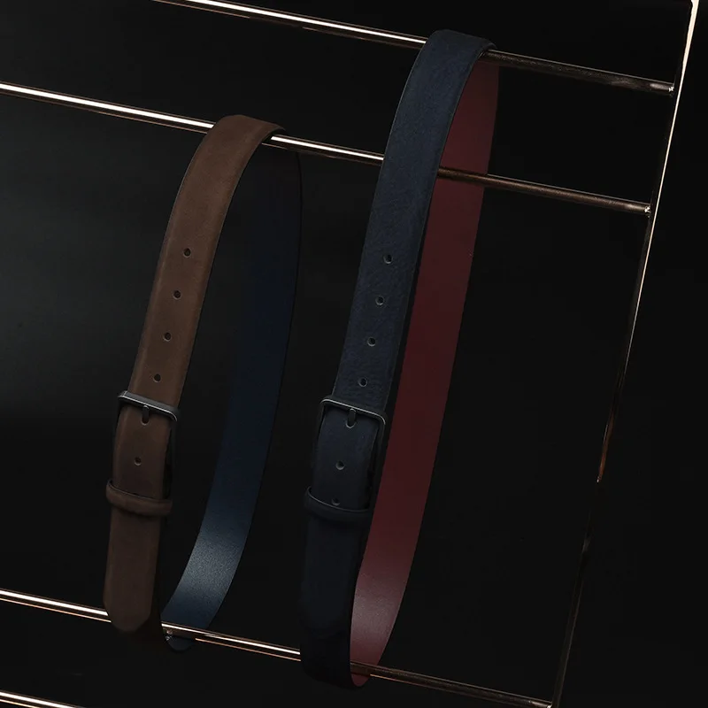 Мужские ремни и аксессуары, мужской кожаный ремень с матовым верхом, модный Удобный ремень с пряжкой из сплава и иглы, мужские пластиковые ремни